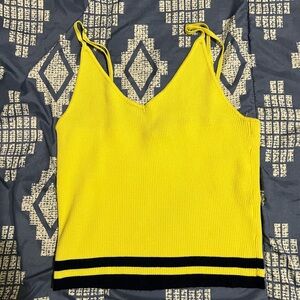 Forever 21 Yellow Knit Camisole with Black Trim